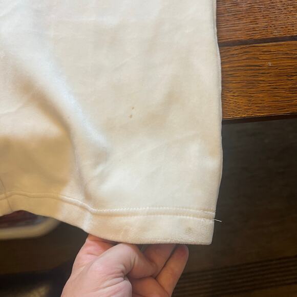 Juicy Couture Bling Cream Velour Sweatsuit Outfit XL Y2K Track Flared - Picture 12 of 16